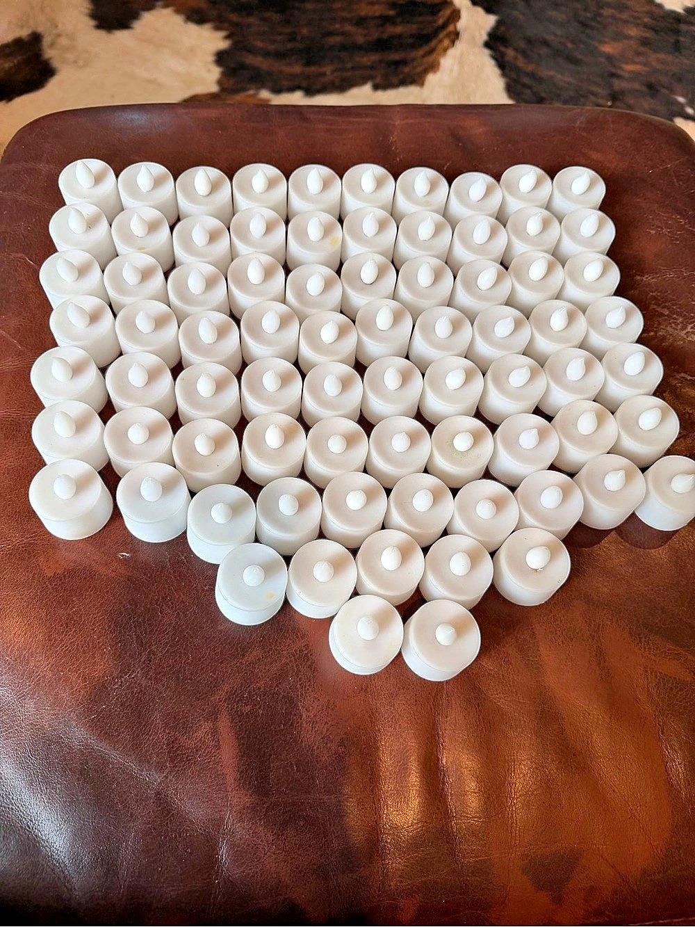 White Flameless LED Tea Light Candles Set of 75